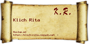 Klich Rita névjegykártya